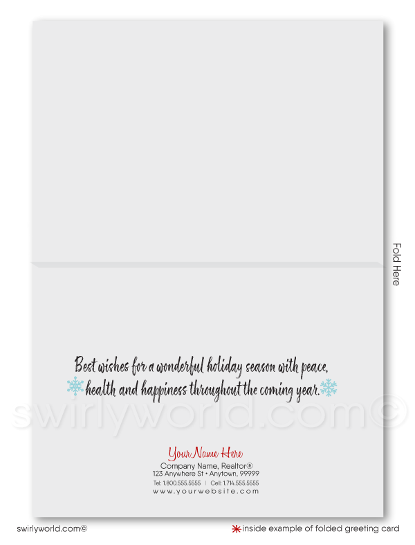 Commercial Store Front Real Estate Christmas Holiday Cards for Customers.