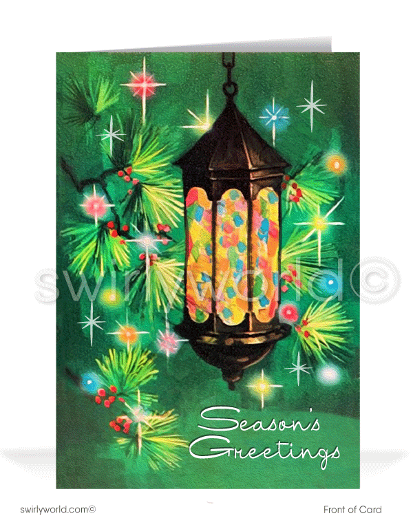 Retro 1960s Vintage Atomic Starburst Mid-Century Modern Christmas Cards