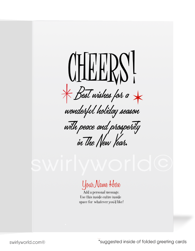 DIGITAL Retro Mid-Century Atomic Modern 1960s Vintage Christmas Holiday Cards