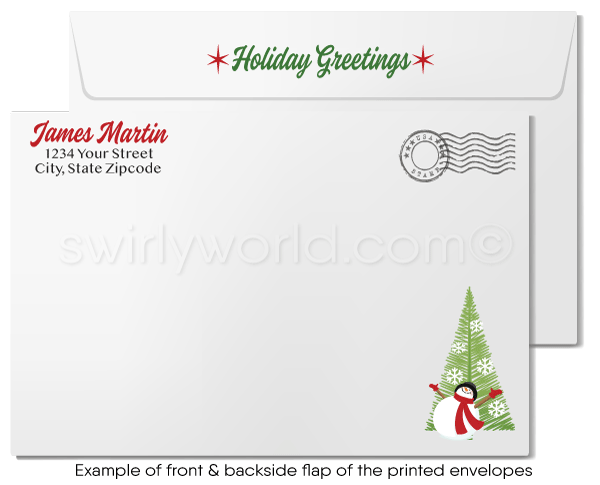 Cute Neighborhood Houses Holiday Christmas Cards for Realtors