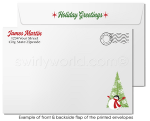 Cute Neighborhood Houses Holiday Christmas Cards for Realtors