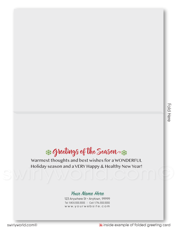 Traditional Neighborhood of Houses Realtor Christmas Holiday Cards for Clients.