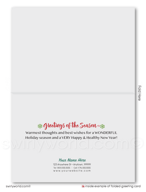 Cute Neighborhood Houses Holiday Christmas Cards for Realtors