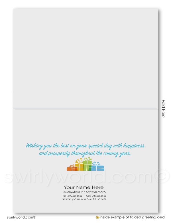Corporate professional company happy birthday greeting cards for business customers.