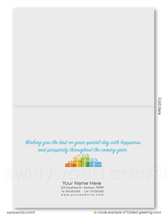 Corporate professional company happy birthday greeting cards for business customers.