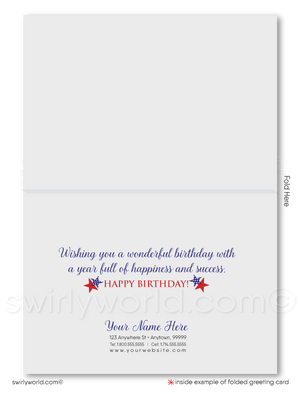 Business Corporate Patriotic American Happy Birthday Cards for Customers