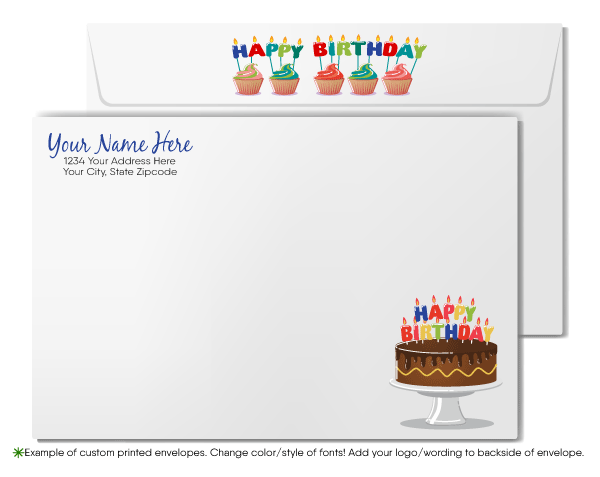 Watercolor Company Business Corporate Happy Birthday Cards For Customers