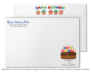 Watercolor Company Business Corporate Happy Birthday Cards For Customers