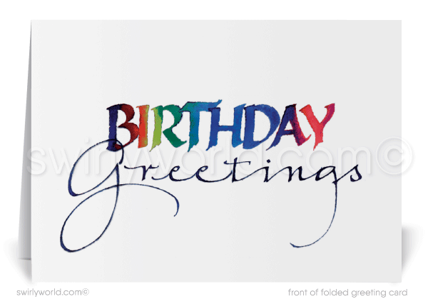Gender Neutral Corporate Company Business Happy Birthday Greeting Cards.