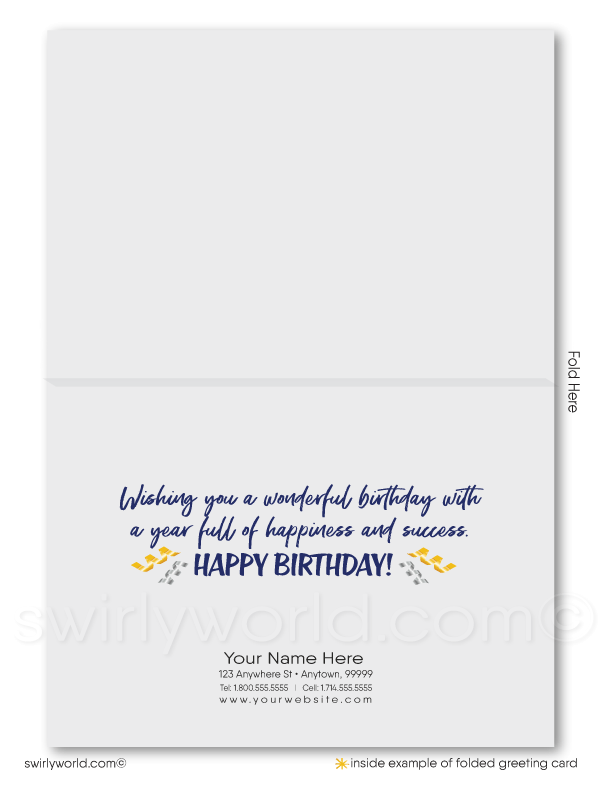 Professional Corporate Business Happy Birthday Greeting Cards For Customers