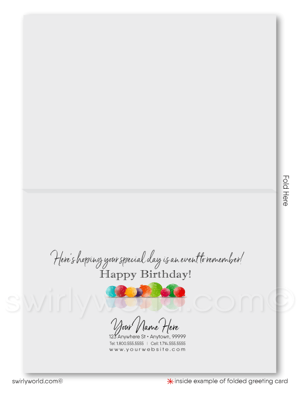 Corporate Gender Neutral Watercolor Company Happy Birthday Cards For Clients