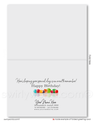 Corporate Gender Neutral Watercolor Company Happy Birthday Cards For Clients