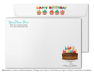 Corporate Gender Neutral Watercolor Company Happy Birthday Cards For Clients