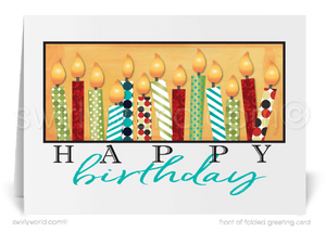 Corporate Gender Neutral Watercolor Company Happy Birthday Cards For Clients