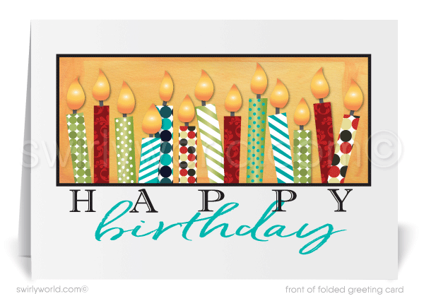 Corporate Gender Neutral Watercolor Company Happy Birthday Cards For Clients