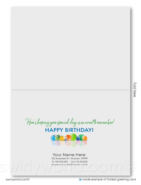 Gender Neutral Corporate Company Business Happy Birthday Greeting Cards.