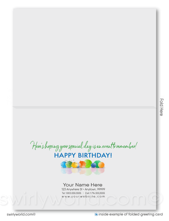 Gender Neutral Corporate Company Business Happy Birthday Greeting Cards.