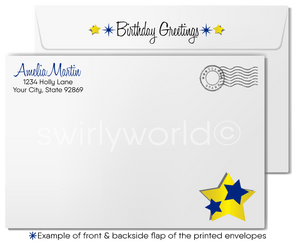 Gender Neutral Corporate Company Blue Happy Birthday Cards For Business