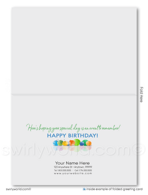 Gender Neutral Corporate Company Business Happy Birthday Greeting Cards
