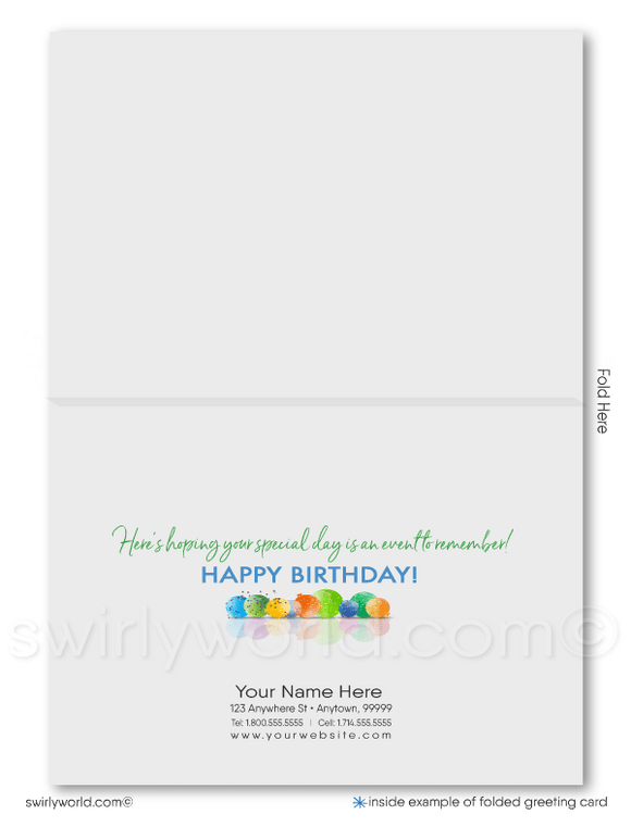 Gender Neutral Corporate Company Business Happy Birthday Greeting Cards.