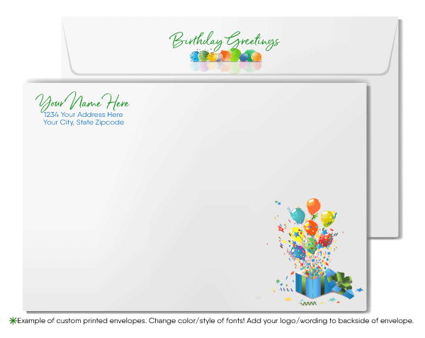 Gender Neutral Corporate Company Business Happy Birthday Greeting Cards