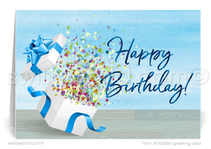 Gender Neutral Corporate Company Business Happy Birthday Greeting Cards.