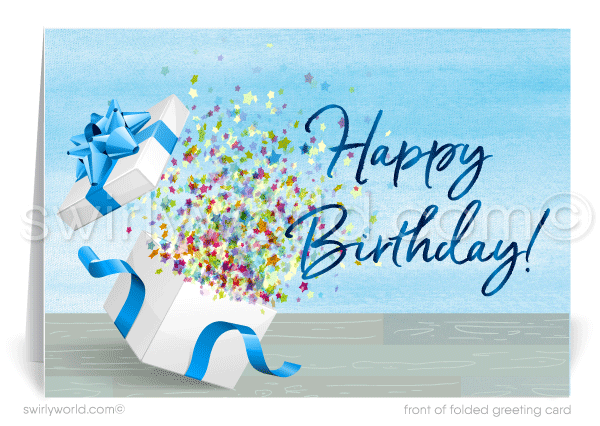 Gender Neutral Corporate Company Business Happy Birthday Greeting Cards.