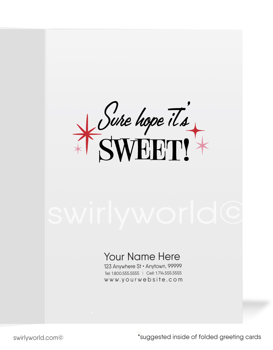 Vintage 1950's mid-century modern retro happy birthday cards.