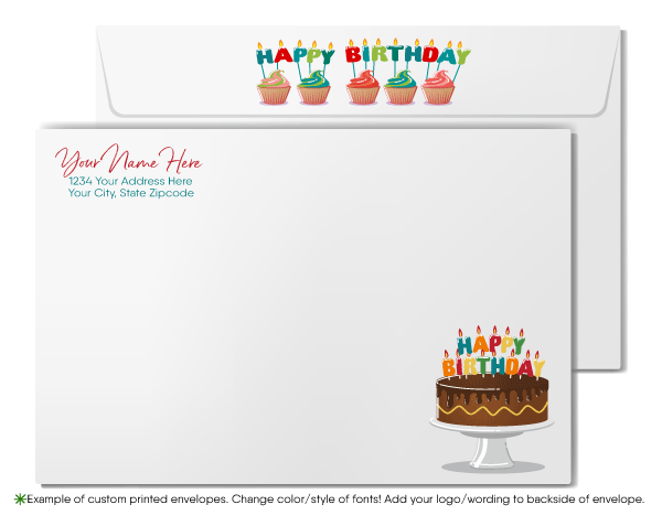 Gender Neutral Employee Company Business Happy Birthday Greeting Cards