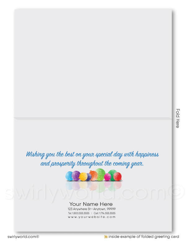 Retro Balloons Corporate Professional Company Business Happy Birthday Greeting Cards
