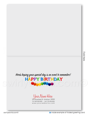 Client Corporate Gender Neutral Happy Birthday Cards for Business
