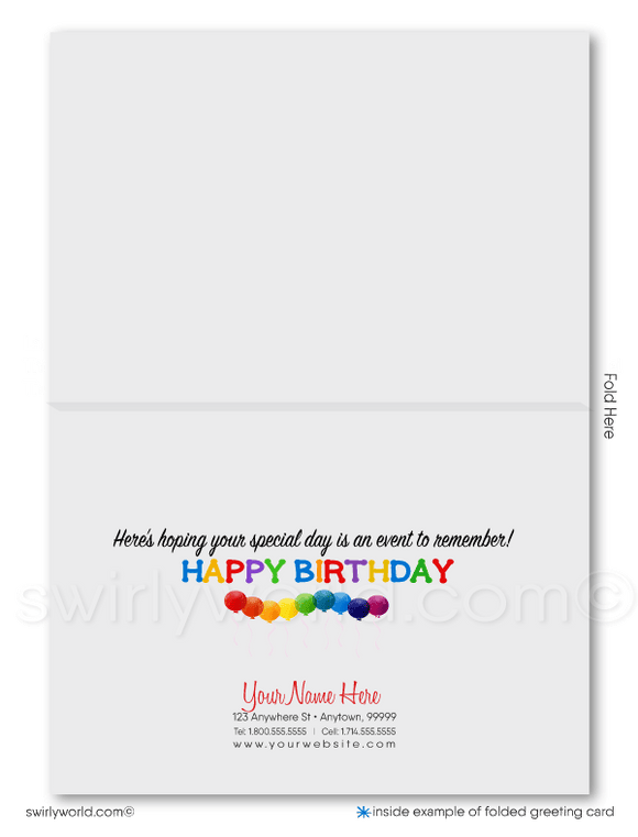 Corporate Company Business Professional Happy Birthday Cards for Customers.