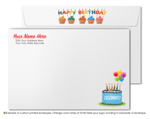 Client Corporate Gender Neutral Happy Birthday Cards for Business