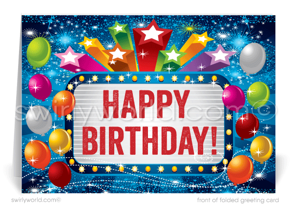 Corporate Company Business Professional Happy Birthday Cards for Customers.