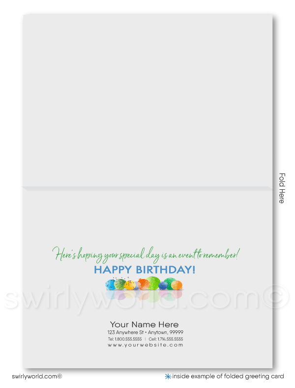 Contemporary Gender Neutral Corporate Company Happy Birthday Greeting Cards