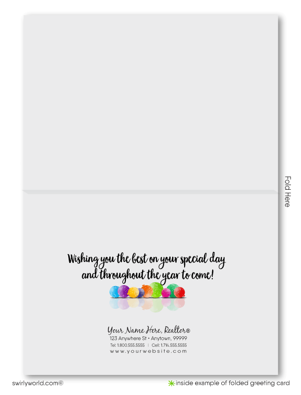 Exclusive Balloons Professional Happy Birthday Business Greeting Card