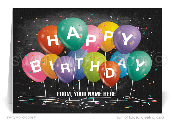 Gender Neutral Corporate Happy Birthday Greeting Cards For Business Customers