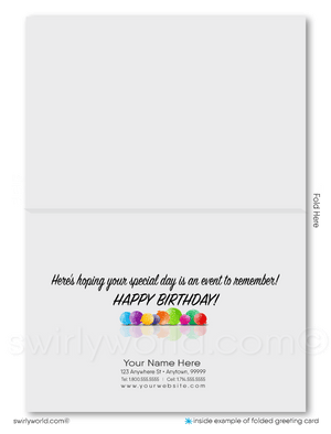 Gender Neutral Corporate Company Business Happy Birthday Greeting Cards