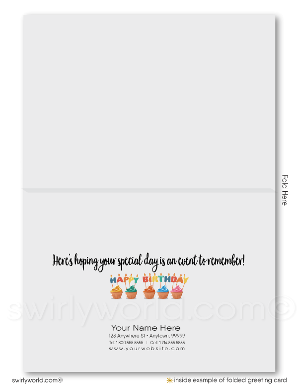 Rustic Corporate Company Professional Happy Birthday Cards for Business