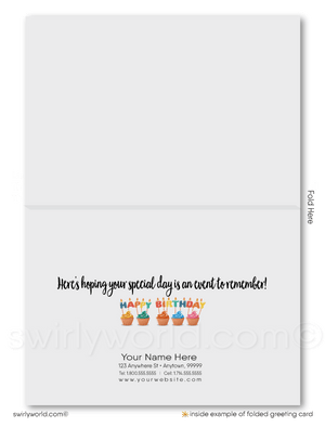 Rustic Corporate Company Professional Happy Birthday Cards for Business