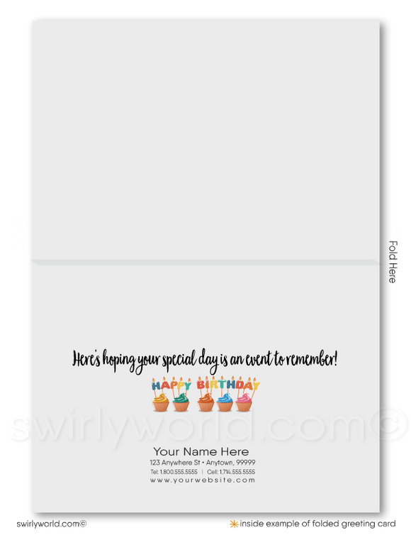 Corporate company business professional happy birthday greeting cards for customers.