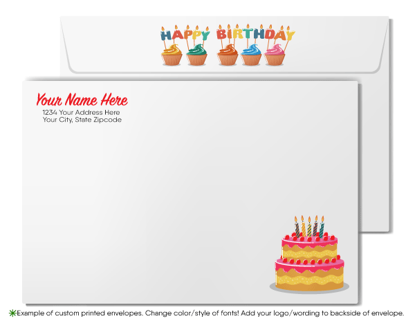Rustic Corporate Company Professional Happy Birthday Cards for Business
