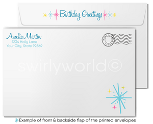 Corporate Client Gender Neutral Retro Modern Happy Birthday Cards