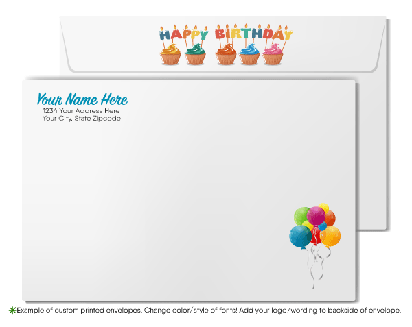 Gender Neutral Corporate Company Business Happy Birthday Greeting Cards