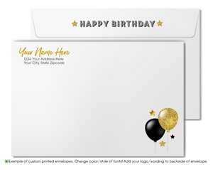 Black and Gold Corporate Business Company Happy Birthday Greeting Cards