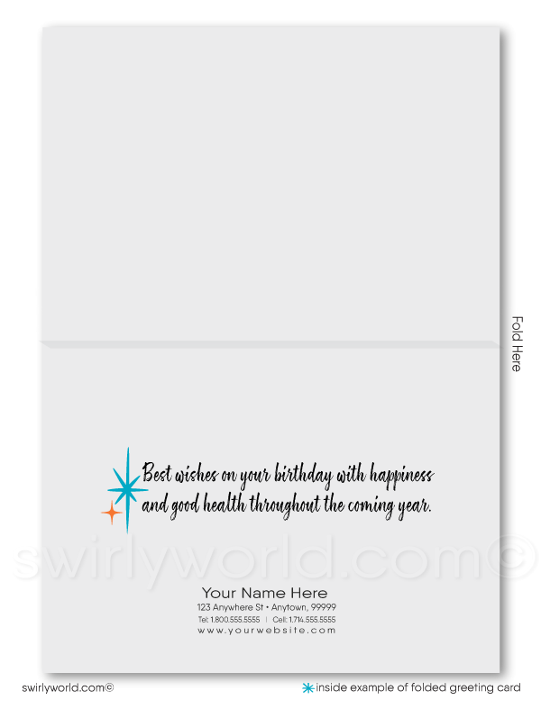 Gender Neutral Corporate Company Business Happy Birthday Greeting Cards.