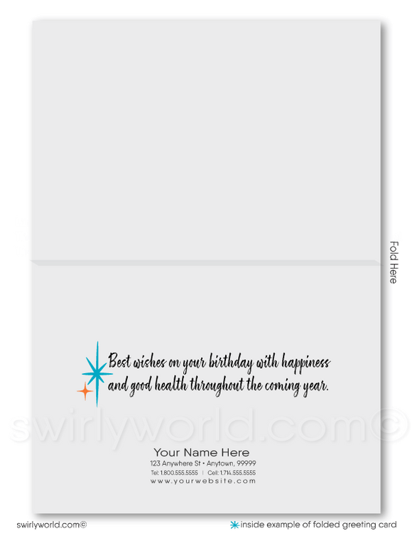 Gender Neutral Corporate Company Business Happy Birthday Greeting Cards.