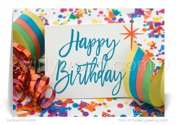 Gender Neutral Corporate Company Business Happy Birthday Greeting Cards.