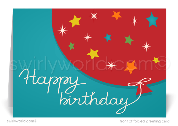 Corporate Gender Neutral Business Happy Birthday Greeting Cards for Customers
