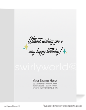 1960's Retro Modern Happy Birthday Cards for Women